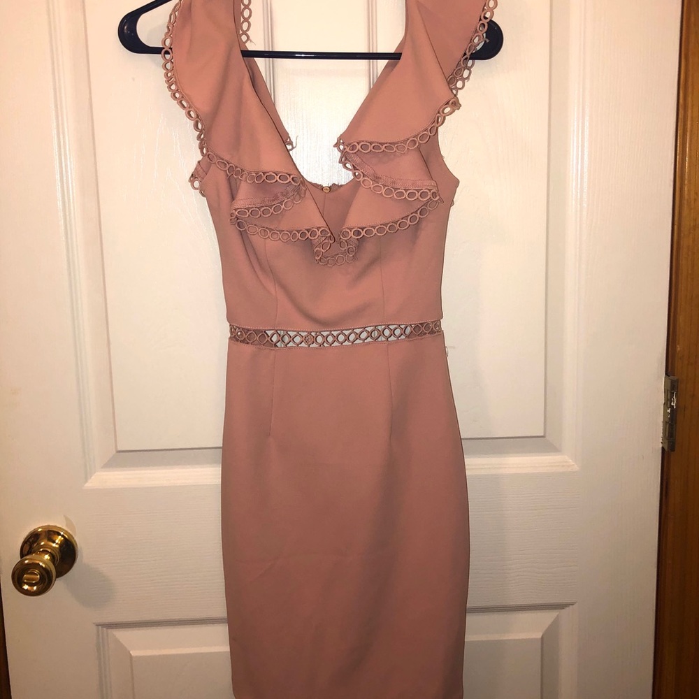 HelloMolly light pink mini dress with open back